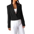 thumbnail image 1 of Veste de Travail Décontractée à Manches Longues pour Femmes, Col à Revers, Boutons, Coupe Ample, 1 of 4