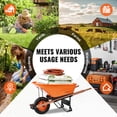 thumbnail image 6 of VEVOR Wheelbarrow Cart, 6 Cu. Ft. Load & 330 lbs Capacity, One Wheel Garden Dump Cart Wheel Barrow with Metal Handle &&nbsp; 16"&nbsp; Wide Track Wheels, Easy Loading Utility Yard Cart & Wagons, 6 of 9