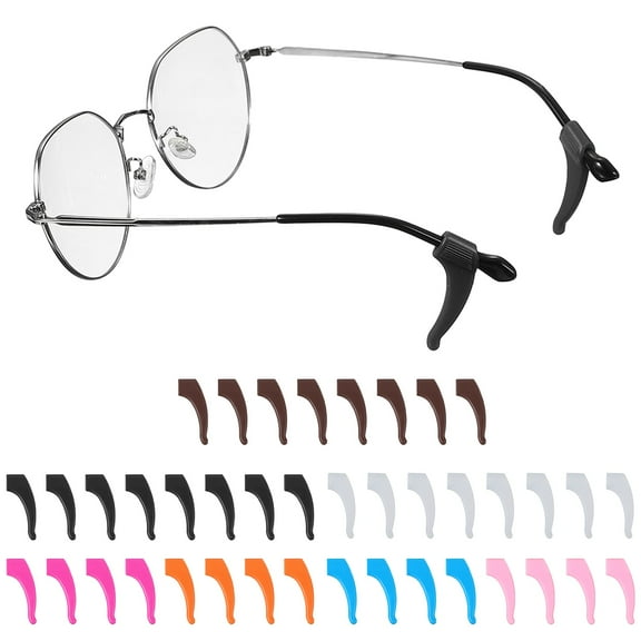 Uxcell Glasses Ear Grip, Anti-Slip Silicone Holder, 20 Pair 7 Colors for Eyewear Retainers Eyeglasses Holder