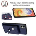 thumbnail image 4 of Wallet Case Compatible for Samsung Galaxy A05 with Card Holder, Rotation Finger Ring Kickstand Card Slots Case, Classic PU Leather Shockproof Magnetic Button Cover for Galaxy A05, Blue, 4 of 7