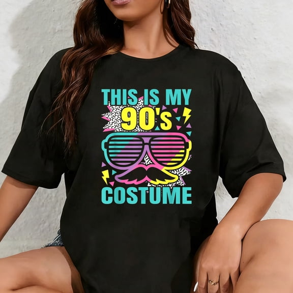100% Cotton This is My 90's Costume Outfit 90s Retro Party Men Boys T-Shirt