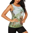 thumbnail image 2 of Gukieu Watercolor African Animals Wildlife Print Women's Quick-drying Fitness Vest, Round Neck Sleeveless Fitness T-shirt, Suitable for Yoga, Sports-XX-Large, 2 of 7