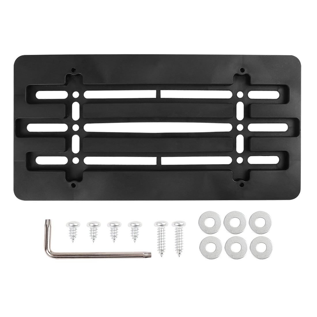 License Plate Bracket Front Bumper with 6 Secure Screws Wrench Kit