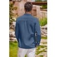 thumbnail image 3 of COOFANDY Men's Oxford Chambray Wrinkle Free Slim Fit Shirt Casual Button Down Shirts, 3 of 8