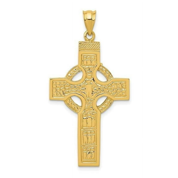 Finest Gold 14K Yellow Gold Celtic Cross Pendant