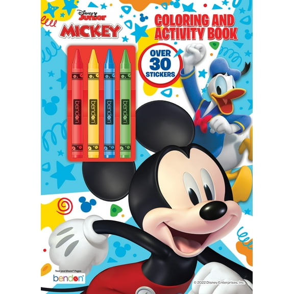 MICKEY MOUSE FUNHOUSE COLOR AND ACTIVITY BOOK WITH 4 CRAYONS