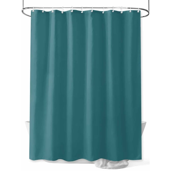Solid Color Shower Curtain, Teal Waterproof Shower Curtain Set with 12 Hooks Lightweight Washable Fabric Shower Curtains for Bathroom 72x78 Inches