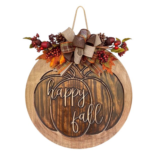 Adornos de madera de Acción de Gracias - Placa decorativa de bricolaje vintage de otoño de granja