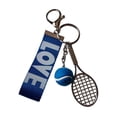 thumbnail image 3 of Llavero con forma de raqueta de tenis, elegante regalo de cumpleaños, adorno decorativo para bolso o monedero., 3 of 9