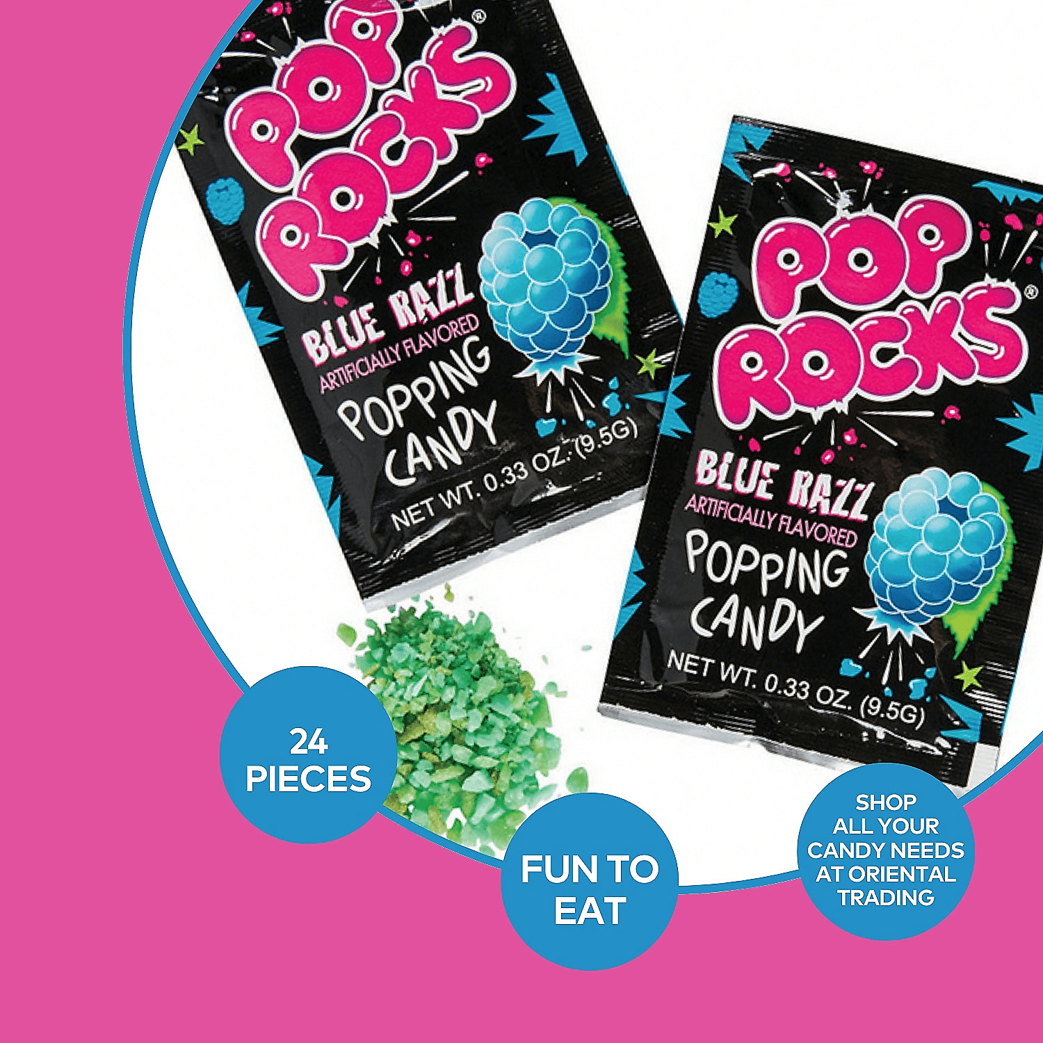 Pop Rocks® Blue Raspberry Hard Candy, Edibles, Party Supplies, 24 Pieces