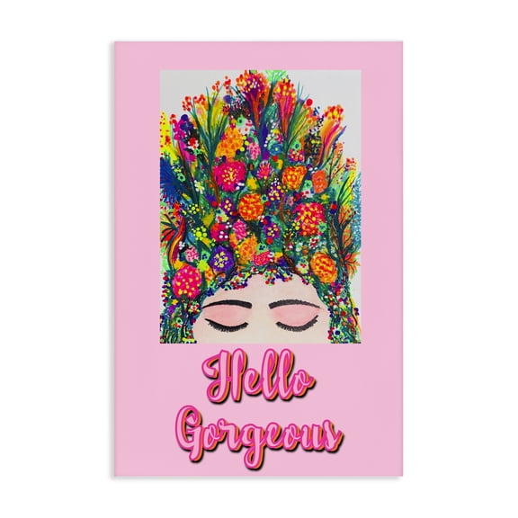 Stupell Industries Eclectic Hello Gorgeous Floral Woman Canvas Art, 16 x 24, by Pooja Dave