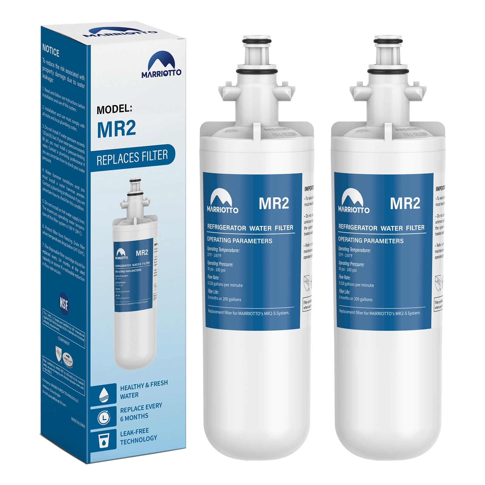 Pureza filters PF4 Refrigerators and Ice Makers Water Filter 2 Pack
