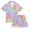 Pastel Rainbow Tie-dye, variant on Silky Satin Kids' Pajama Set Breathable & Smooth Unisex Button-Down Pajamas Blue Tie-dye Pattern