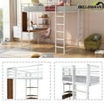thumbnail image 5 of BELLEMAVE Metal Full Size Loft Bed with Desk, Loft Bed with Full-Length Guardrails and 2 Ladders, Loft Bed Full Size for Teens(White), 5 of 14