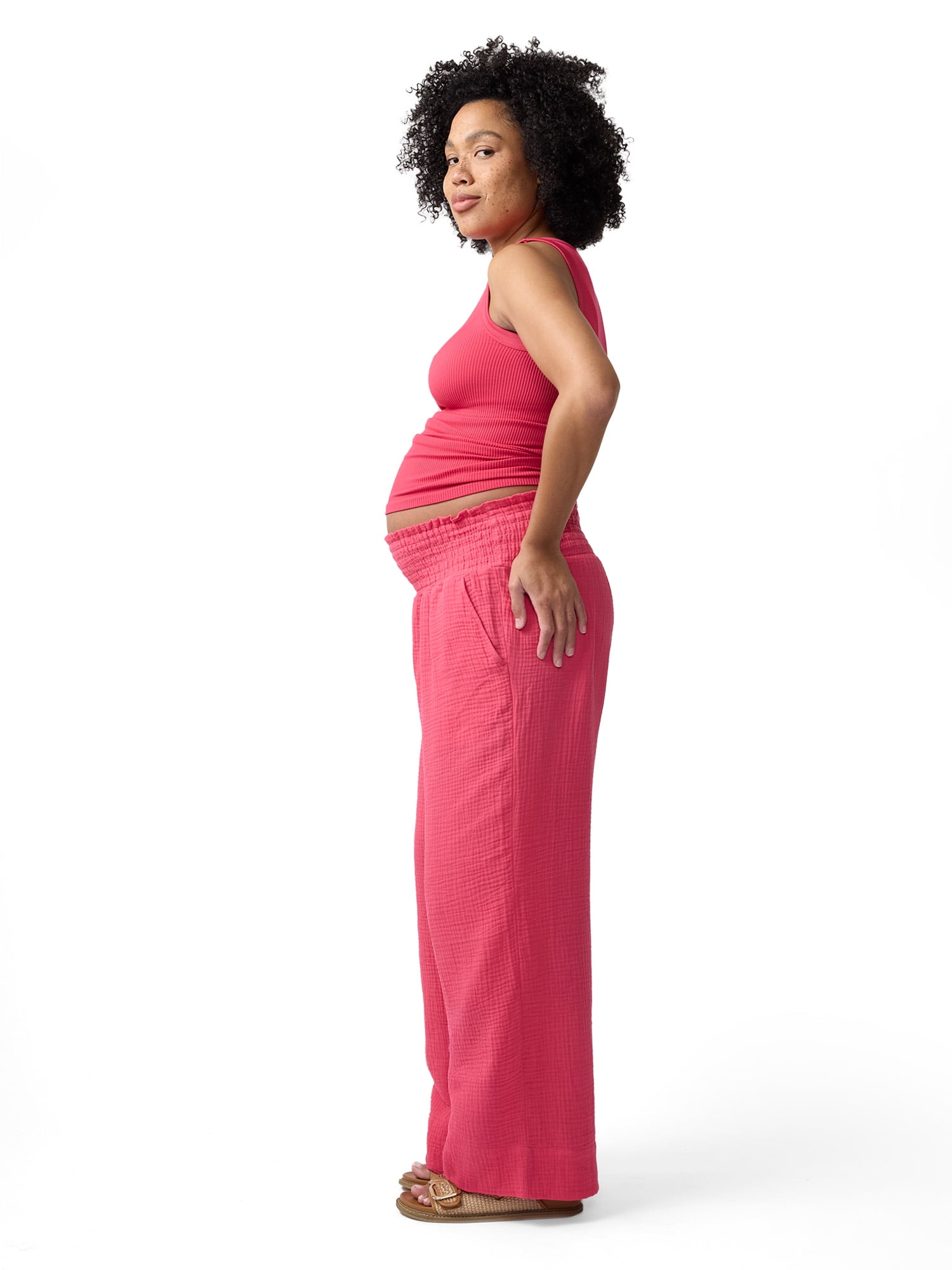 Ingrid & Isabel For Every Belly Women's Maternity Wide Leg Gauze Pant, Sizes XS-XXL