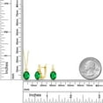 thumbnail image 2 of Gem Stone King 4.70 Ct Green Nano Emerald E-F Lab Grown Diamond 18K Yellow Gold Plated Silver Pendant and Earrings Jewelry Set, 2 of 4