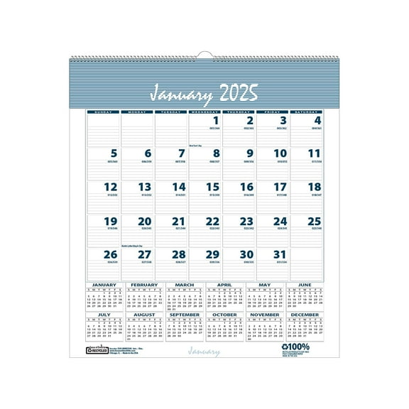 2025 House of Doolittle Bar Harbor 6" x 7" Monthly Wall Calendar White/Blue (330-25)