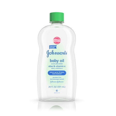 Johnson's Baby Oil With Aloe Vera & Vitamin E For Dry Skin, 20 Oz.