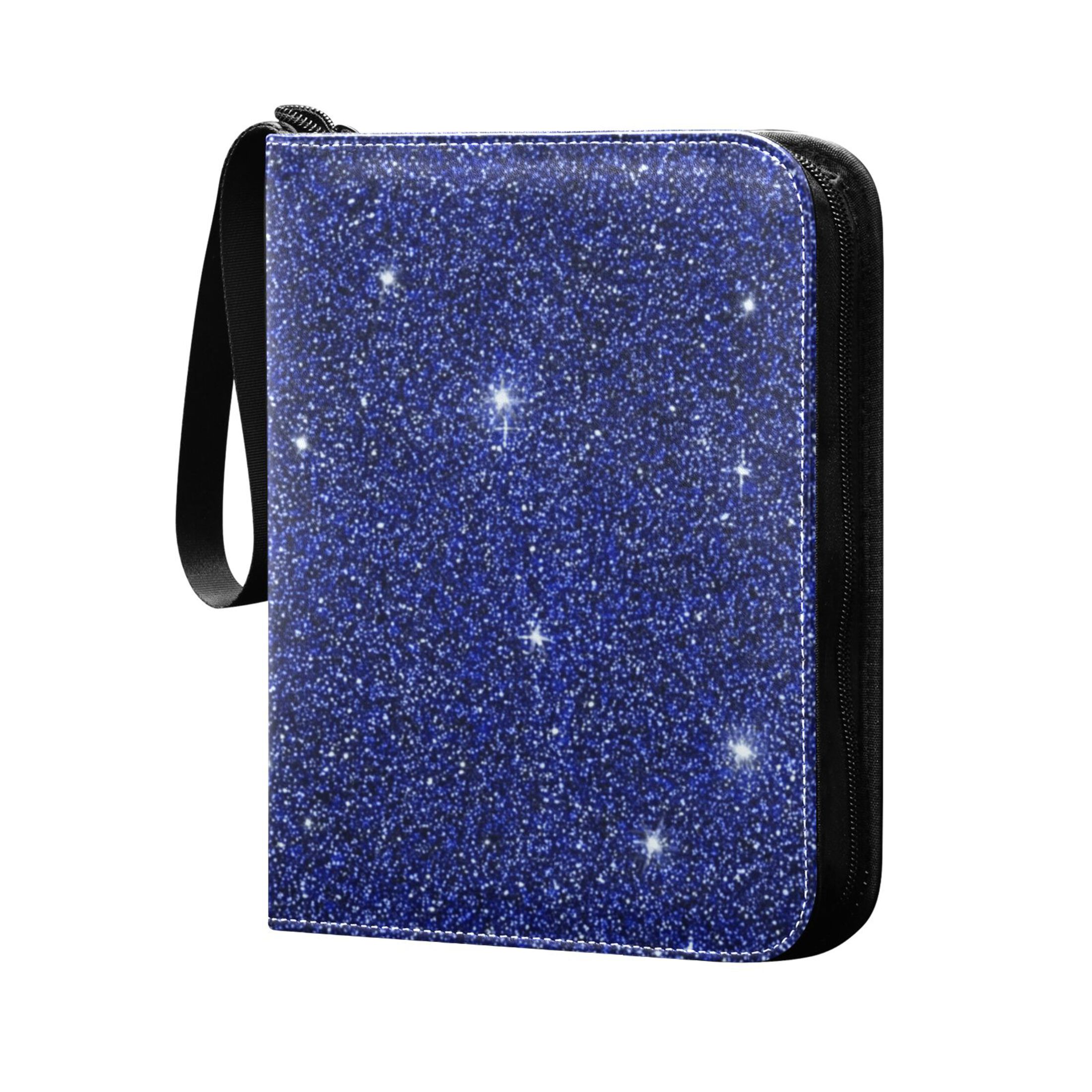 Trading Card Binder Album 400 Pockets 50 Removable 4-Pocket Pages Waterproof Deep Blue Sparkling and Shining