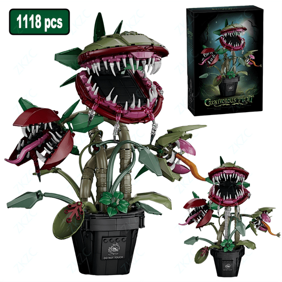 Honchoes Piranha Plant Building Blocks Set Compatible with Lego Flower Decor for Adults 1118 Pcs