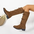 thumbnail image 3 of ATENAR Womens Boots,Knee High Boots,Cowboy Boots,Slip-Resistant,Flock,Brown,40(US:7.5), 3 of 9