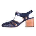 thumbnail image 2 of FSJ Women Stylish Square Closed Toe Gladiator Sandals Fisherman Mid Chunky heel Pumps Party Work Dress Daily Wear Buckle Shoes Size 8 Blue, 2 of 4
