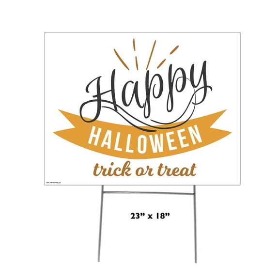 Happy Halloween Yard Sign 2 - Orange