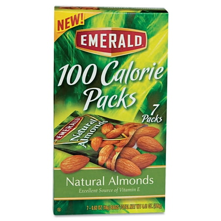 Emerald 100 Calorie Pack All Natural Almonds, 0.63oz Packs, 7/Box