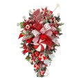 thumbnail image 2 of Kajiali 1/2pcs Christmas Wreath Garland Candy Cane Bow Ornament Front Door Wall Home Decor, 2 of 10