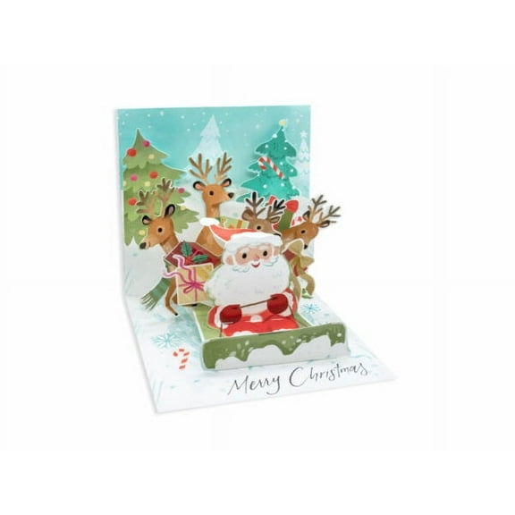 Up With Paper Sleigh Ride Reindeer Pop-Up Card