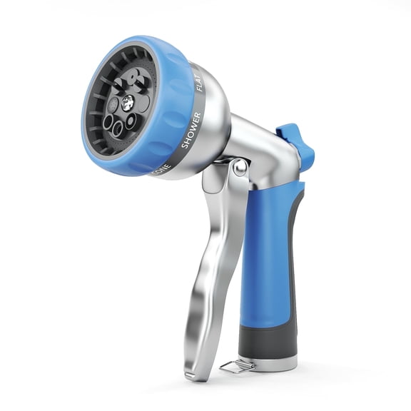 FANHAO Garden Hose Nozzle Heavy Duty, 100% Metal Watering Nozzle with 8 Adjustable Spray Patterns, Garden, Patio