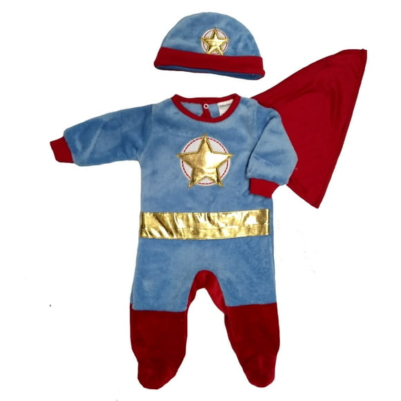 Mameluco Bordado con Gorro Capa Desmontable Kiss Super Heroe Baby Kisses Mameluco2350