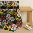 thumbnail image 4 of Soimoi Red Cotton Voile Fabric Leaves & Lily Floral Printed Fabric 1 Yard 56 Inch Wide, 4 of 7