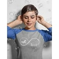 thumbnail image 5 of Gift For Horse Lover Infinite Love 3/4 Women Sleeve Baseball Jersey Shirt Large blue/gray, 5 of 5