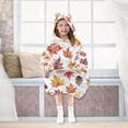 thumbnail image 7 of FORMRS Wearable Blanket Hoodie with Sleeves for Kids Cozy Flannel Sweatshirt, Gray Autumn Leaves, 7 of 7