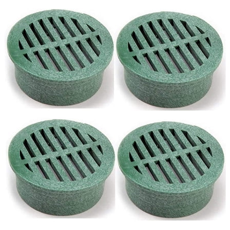 13 Plastic Round Grate, 4-Inch, Green, 4 PACK