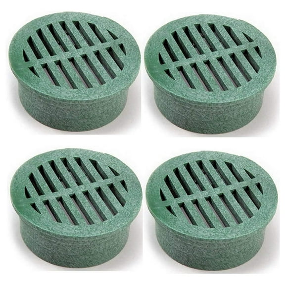 13 Plastic Round Grate, 4-Inch, Green, 4 PACK