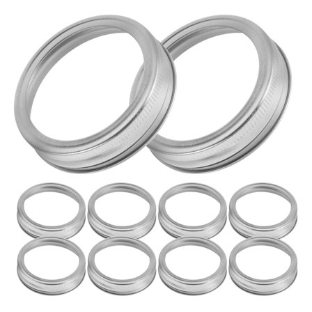 LOLIPPYY 24Pcs Metal Mason Jar Rings Wide Mouth Can Sealing Bands for Glass Jar Storage Plated Silver Finish