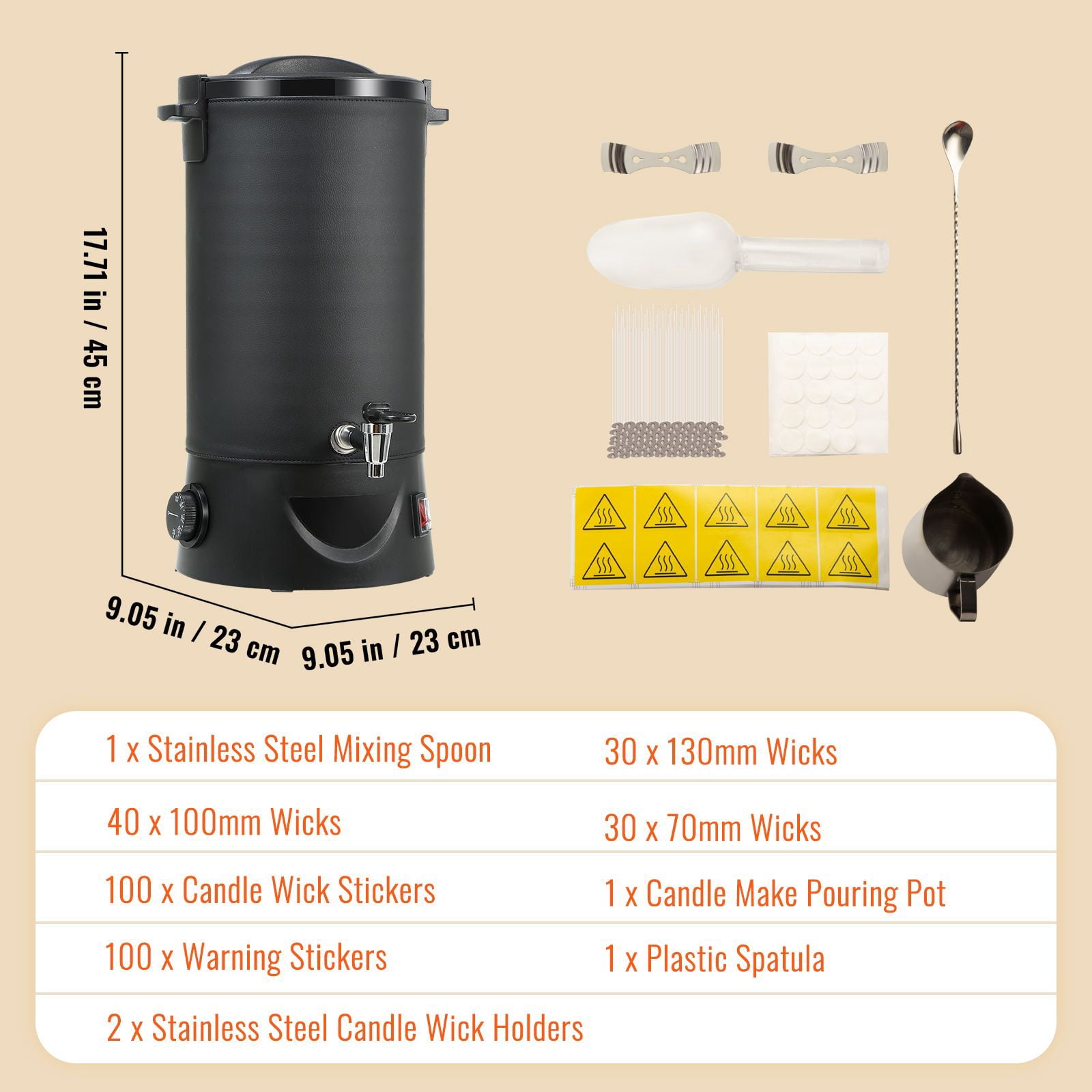 10 L Wax Melter for Candle Making, Extra Large Electric Wax Melting Pot, with Easy Pour Spout and 9-level Temp Control, Easy Clean for Candle Soap Cream Beauty Bulk Production Business or Home