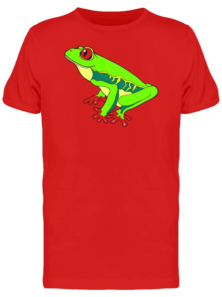 Green Red-Eyed Tree Frog Cartoon Tee Men's -Image by Shutterstock -  