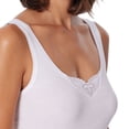 thumbnail image 5 of SCHIESSER Camisetas interiores para mujer, pack de 4 - «Cotton Essentials», camiseta sin mangas, algodón Blanco 3XL (XXX-Large), 5 of 5