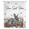 thumbnail image 2 of Rabbits Pine Cone Sheer Curtains 84 Inches Long, Sweet Home Texture Brown Leaves Berries Light Filering Curtains, Breathable Simi Curtain Privacy Drapes for Living Room Bedroom Window Treatment, 2 of 9