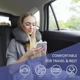 thumbnail image 3 of GFDYREE Travel Pillow Memory Foam for Airplanes - Neck Pillow for Traveling, Car, Home, Flight Pillow for Sleeping with Attachable Snap Strap Soft Washable Cover, Provide Head Neck Support R, 3 of 6