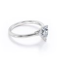 thumbnail image 3 of JeenMata Classic - 1.5 Carat Pear Cut - Prong Set - Solitaire Fashion Ring - 18K White Gold Plating over Silver, 3 of 7