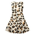 thumbnail image 5 of AUNVITO Girls Leopard Print Sleeveless Dress Round Neck Waist Cinched Dance Dress Spring Summer Casual Performance Outfit, 5 of 6