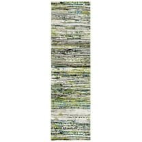 SAFAVIEH Porcello Euphemia Solid Runner Rug, Cream/Green, 2'3" x 10'