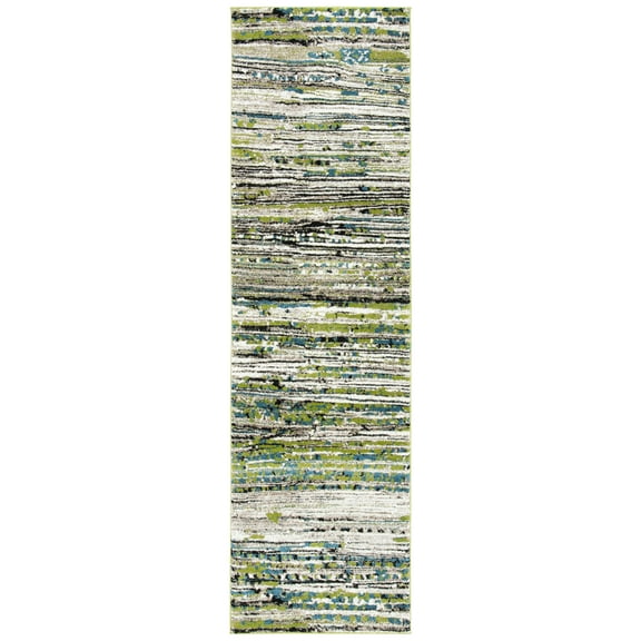 SAFAVIEH Porcello Euphemia Solid Runner Rug, Cream/Green, 2'3" x 10'