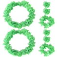 thumbnail image 1 of HINZIC 8 piezas/2 set verde Leis hawaiano tocado Leis flor trajes diadema collar pulsera accesorios para mujeres adultos niños festival playa piscina Luau fiesta regalos decoración, 1 of 5