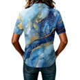 thumbnail image 5 of JULMCOMO Polo Shirts for Women Marble Print Button Collared Loose Fit Trendy Golf Shirts Short Sleeve Office Graphic Tees Royal Blue M, 5 of 6