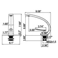 thumbnail image 5 of Single Handle Deck Mounted Bathroom Sink Faucet, Brass Lavatory Basin Faucet with 6-inch Cover Plate, 5 of 5
